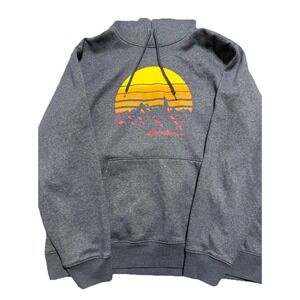 Eddie Bauer Navy Blue Sunset Graphic Outdoor Pullover Hoodie Sweatshirt XL